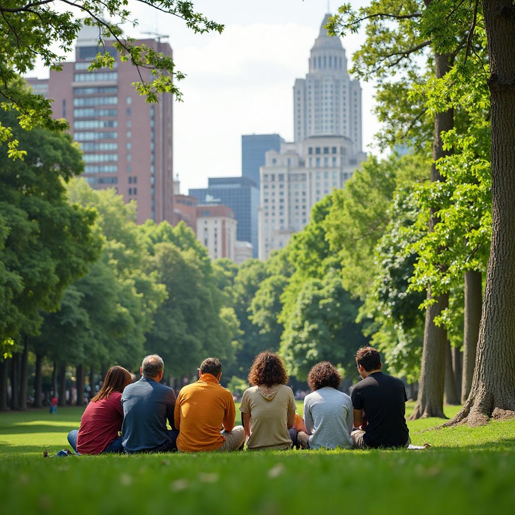 Urban park gathering
